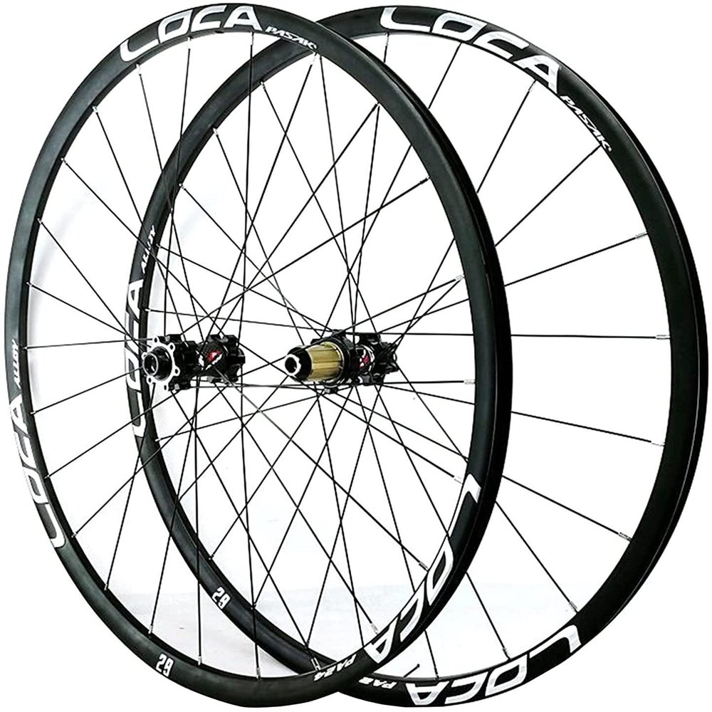 ZECHAO Mountain Bike Wheelset 26/27.5/29In,Bike Wheel(Front+Rear) Light-Alloy Mountain Rim Barrel Shaft Disc Brake 24H 8 9 10 11 12 Speed Wheelset (Color : Silver-1, Size : 29INCH)
