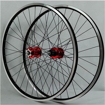ZECHAO Mountain Bike Wheelset 26/27.5/29In,Double Walled Aluminum Alloy Mountain Rim Fast Release V/Disc Brake 32H 7-11 Speed Front Rear Wheels Wheelset (Color : Red, Size : 29INCH)