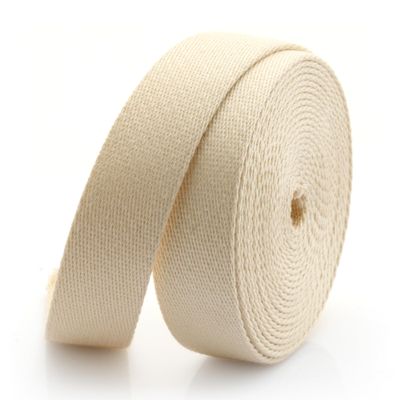CRAFTMEMORE Heavy Cotton Webbing - Straps for Arts and Crafts, Luxury Bag Strap High Density Webbing (1 1/2 Inch x 2 Yards, Beige)