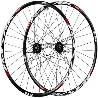 ZECHAO 26/27.5/29In Bike Wheelset,Barrel Shaft Hybrid Mountain Bike Wheels Double Wall Disc Brake Quick Release Rim 32H 7-11 Speed Wheelset (Color : Red, Size : 26INCH)
