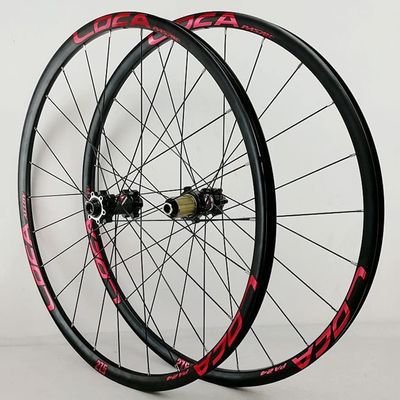 ZECHAO 26/27.5/29In Mountain Bike Wheelset,24H Bike Wheel Front Rear Double-Walled Aluminum Alloy Rim Barrel Shaft Disc Brake 7-12 Speed Wheelset (Color : Red, Size : 29INCH)