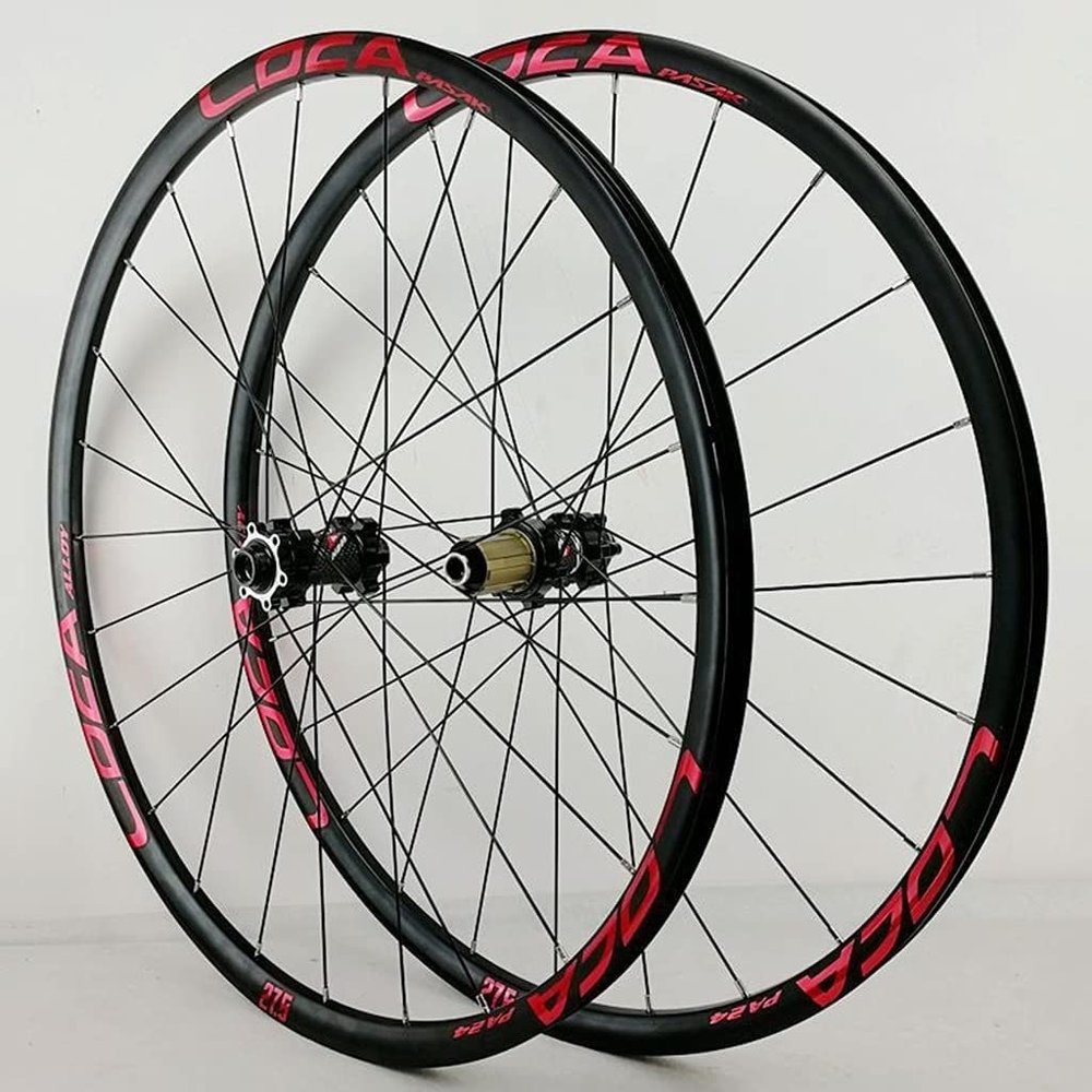 ZECHAO 26/27.5/29In Mountain Bike Wheelset,24H Bike Wheel Front Rear Double-Walled Aluminum Alloy Rim Barrel Shaft Disc Brake 7-12 Speed Wheelset (Color : Red, Size : 29INCH)