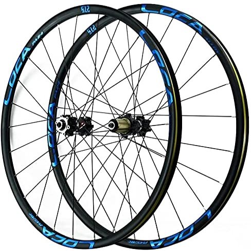 ZECHAO 26/27.5/29In Bike Wheelsets,Mountain Aluminum Alloy Quick Release Disc Brakes Ultralight Rim 24 Holes Bike Wheel 8 9 10 11 12 Speed Wheelset (Color : Blue, Size : 26INCH)