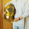 Orca INTERNATIONAL CO.Antiq Old Brass Skuba Diver Helmet, Vintage Quality Collectibles Replica GIF view 2