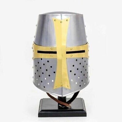 Orca INTERNATIONAL CO.Medieval Knight Crusader Templar Helmet w/Mason s Brass Cross, Crusader