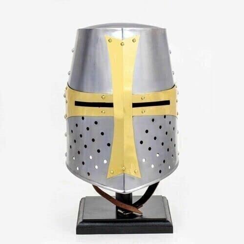 Orca INTERNATIONAL CO.Medieval Knight Crusader Templar Helmet w/Mason s Brass Cross, Crusader