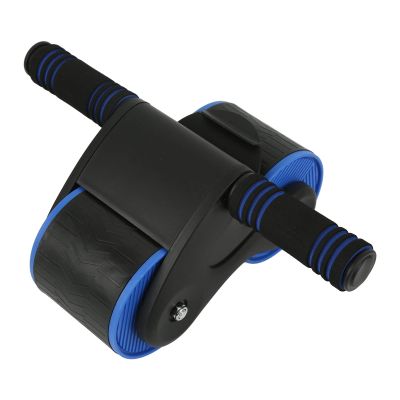 Double Round Abdominal Roller, Safe Movement Anti Skid Exercise Muscle Groups Silencing Silo Abdominal Wheels Roller for Gym (Black and Blue)