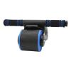 Double Round Abdominal Roller, Safe Movement Anti Skid Exercise Muscle Groups Silencing Silo Abdominal Wheels Roller for Gym (Black and Blue) view 4