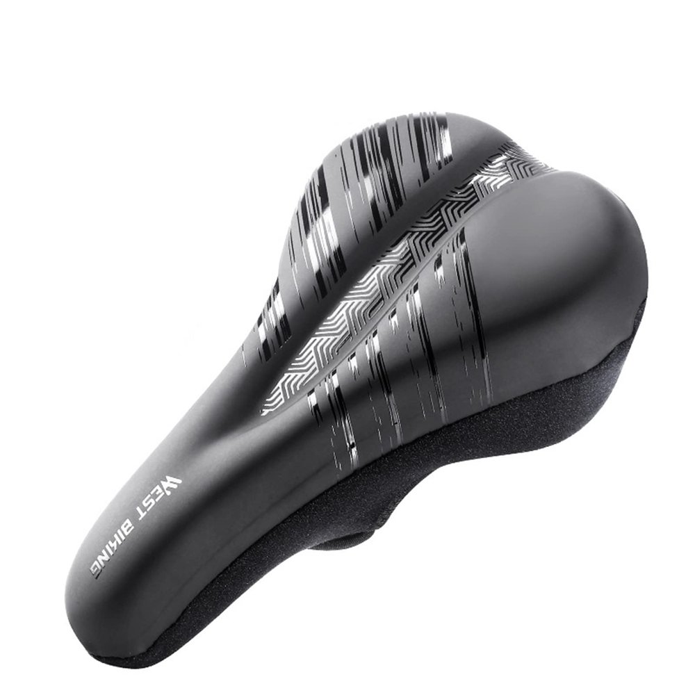 Comfortable Memory Foam Padded Bicycle Seat for Men Women Extra Soft Silicone Waterproof Replacement Saddle for Outdoor Cycling Cruiser Bike Mountain Bike Road Bikes,Black C