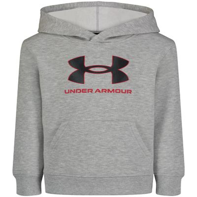 Under Armour Boys' Fleece Pullover Hoodie Sweatshirt, Soft & Comfortable, Relaxed Fit, Mod Gray Valley, 4