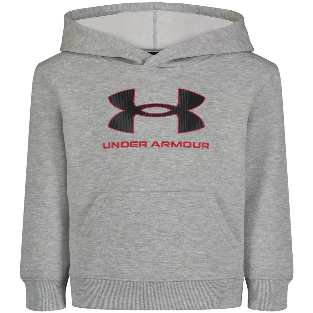 Under Armour Boys' Fleece Pullover Hoodie Sweatshirt, Soft & Comfortable, Relaxed Fit, Mod Gray Valley, 4
