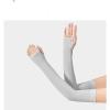 INSVIT Men and Women Driving Solid Color ice Silk Sleeves Exposed Finger Grey