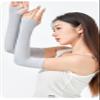 INSVIT Men and Women Driving Solid Color ice Silk Sleeves Exposed Finger Grey view 3