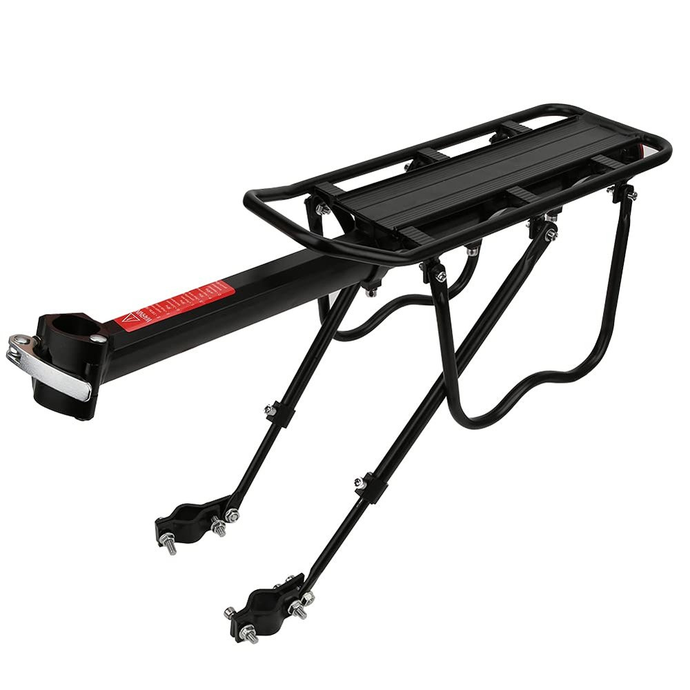 NDNCZDHC Bike Rear Rack Shelf Luggage Bike Carrier Rack Aluminum Alloy Seatpost Bag Holder Bike Accessories for Adult Bikes(Black)