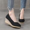 HINDOLA Women's Espadrilles Closed Toe Sandals Ankle Strap Dressy Platform Wedge Sandals Ladies Platform Summer Heels Shoes view 2
