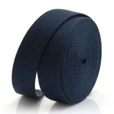CRAFTMEMORE Heavy Cotton Webbing - Straps for Arts and Crafts, Luxury Bag Strap High Density Webbing (1 1/4 Inch x 2 Yards, Navy)