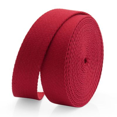 CRAFTMEMORE Heavy Cotton Webbing - Straps for Arts and Crafts, Luxury Bag Strap High Density Webbing (Red, 2 Inches x 2 Yards)