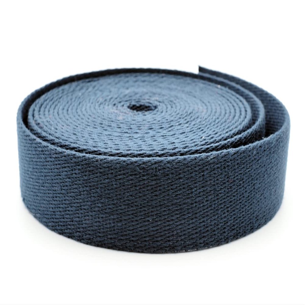 CRAFTMEMORE Heavy Cotton Webbing - Straps for Arts and Crafts, Luxury Bag Strap High Density Webbing (Navy, 2 Inches x 2 Yards)