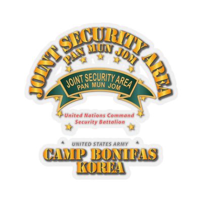 Kiss-Cut Stickers - Army - JSA - Camp Bonifas Korea (6"x6", White)