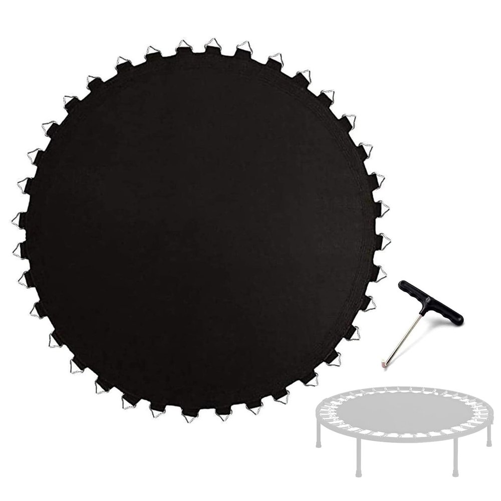 PRELGOSP Trampoline Replacement Mat, 8/10/12 FT Trampoline Jumping Mat Sheet, UV Resistant Trampoline Bounce Safety Pad, with 1x Trampoline Spring Tool,12FT/80 Buckles