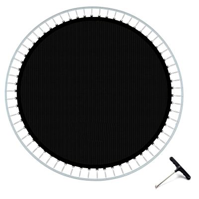 PRELGOSP Trampoline Replacement Mat, 8/10/12 Ft Trampoline Safety Pad Sheet, Bounce Trampoline Jumping Mat with V-Rings Compatible with Round Frames, with 1x Trampoline Spring Tool,12FT/72 Buckles