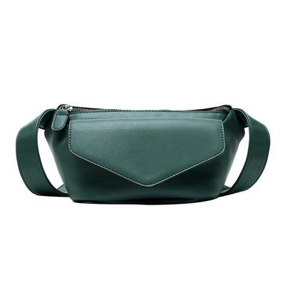 DITVA Casual Waist Bags For Women Leather Shoulder Bag Travel Small Chest Bag Women Fanny Pack Belt Purses Solid Color (Color : Green waist bag, Size : 1)