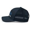 Amberjack Saltwater Fish Game Fishing Reef Donkey Embroidered Trucker Cap Snapback Hat Navy view 3