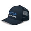 Amberjack Saltwater Fish Game Fishing Reef Donkey Embroidered Trucker Cap Snapback Hat Navy view 4