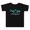 Amberjack Saltwater Fish Game Fishing Reef Donkey Embroidered Toddler Short Sleeve Tee Black view 1