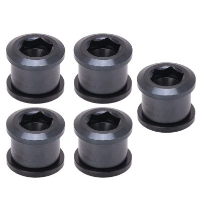 Demeras Single Chainring Bolts, Small Chain Ring Bolts Alloy 5 Pcs 6.5mm for Small Wheel Bike(Black)