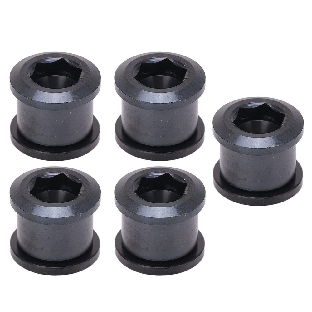 Demeras Single Chainring Bolts, Small Chain Ring Bolts Alloy 5 Pcs 6.5mm for Small Wheel Bike(Black)