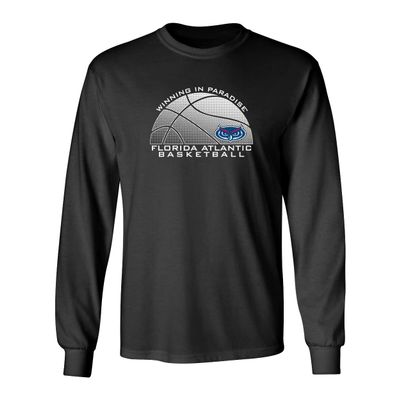 CornBorn Florida Atlantic Apparel Men - Long Sleeve FAU Basketball - Black - Medium