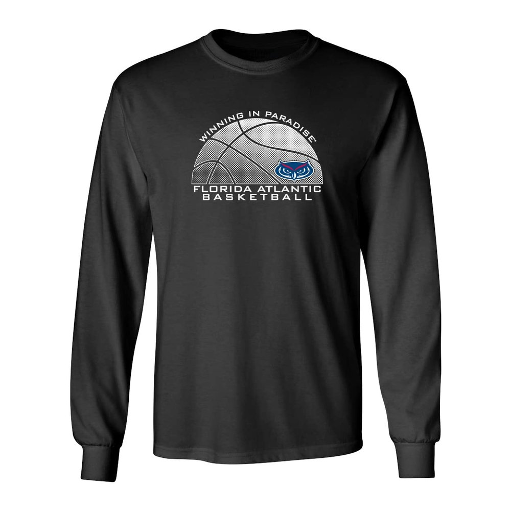 CornBorn Florida Atlantic Apparel Men - Long Sleeve FAU Basketball - Black - Medium