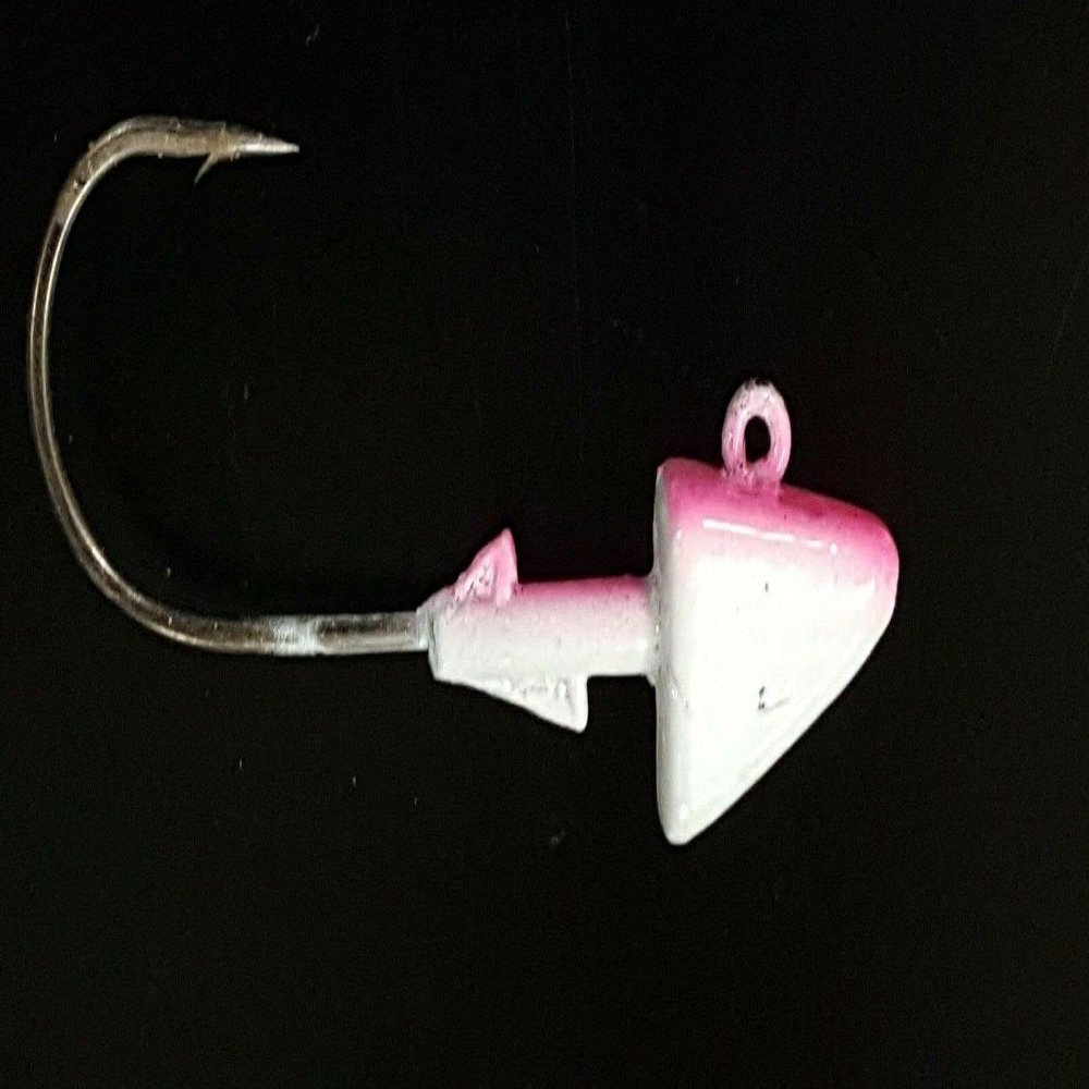 10 "Shad Jig Head Striper Bass Saltwater Lure B/N Ultra Point Hook-Wh/Pk 1.5oz