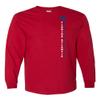 CornBorn Florida Atlantic Owls Mens Shirt - Long Sleeve FAU Vertical Palm Tree - Red - 2X view 1