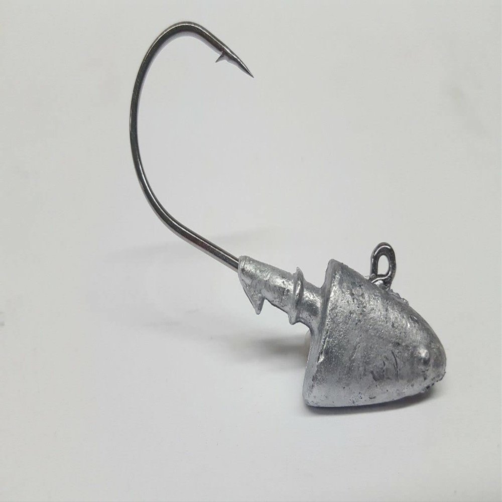 10 "New Shad Jig Head Pompano Fluke Red Fish Lure B/N Ultra Point Hook - Glow 1oz
