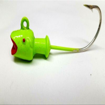 10 "Hotlip Striper Fluke Jig Head Swimbait Lure Mustad Saltwater Hook- Char 1.5oz