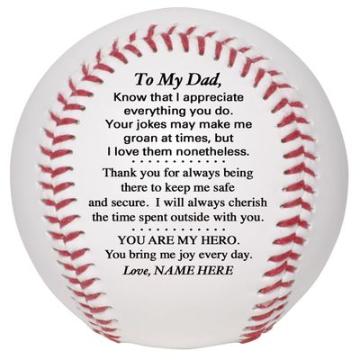 Personalized Baseball for Dad, Fathers Day Keepsake, Birdthday Gift for Dad