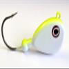 10 "Bean Jig Head Flathead Blackfish Fluke Lure B/N Ultra Point Hook - Wh/Char 5oz view 1