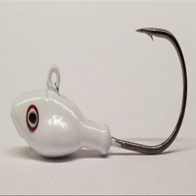 10 "H Minnow Jig Heads Striper Walleye Fluke Fresh Water Ultra Point Hook- Glow 3/4oz