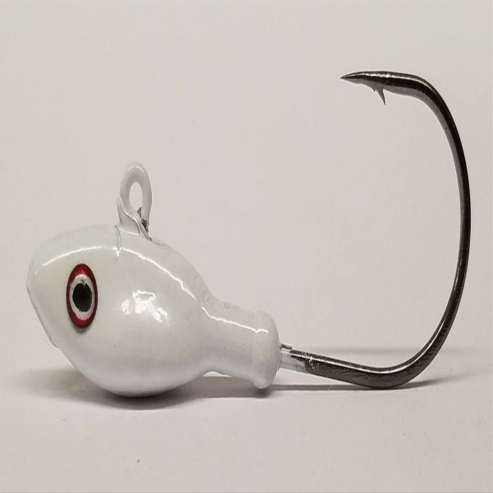 10 "H Minnow Jig Heads Striper Walleye Fluke Fresh Water Ultra Point Hook- Glow 3/4oz