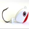 10 "Bean Jig Head Flathead Taug Bass Fluke Lure B/N Ultra Point Hook - WH/RD 5oz view 1