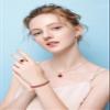 Paxuan Crystal Rhinestone Wedding Jewelry Sets Bridal Pendant Necklace Stud Earrings Link Bracelets Rings Set for Women (Gold Plated Red Cubic Zirconia) view 3