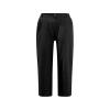 Uillui Women's Lounge Pants Loose Fit High Waist Straight Pants Summer Comfy Cotton Linen Slacks Folded Hem Cropped Trousers Black view 2