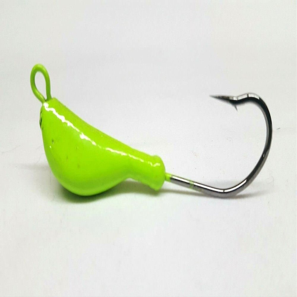 10 "Banana Painted Jig Head Blackfish Striper Walleye Lure Ultra Point Hook -CH 2oz