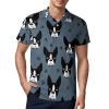 Boston Terrier Dogs Men's Polo Shirts Short Sleeve Sports Golf Shirt Casual T-Shirt Tee Tops XL view 1
