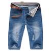 Men's Ripped Summer Denim Shorts Straight Fit Stretch Classic Jean Shorts Slim Washed Short Pants with Hole (Light Blue,31) view 1