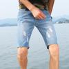 Men's Ripped Summer Denim Shorts Straight Fit Stretch Classic Jean Shorts Slim Washed Short Pants with Hole (Light Blue,31) view 2