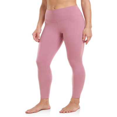 Colorfulkoala Women's High Waisted Tummy Control Workout Leggings 7/8 Length Ultra Soft Yoga Pants 25" (XS, Mauve Pink)