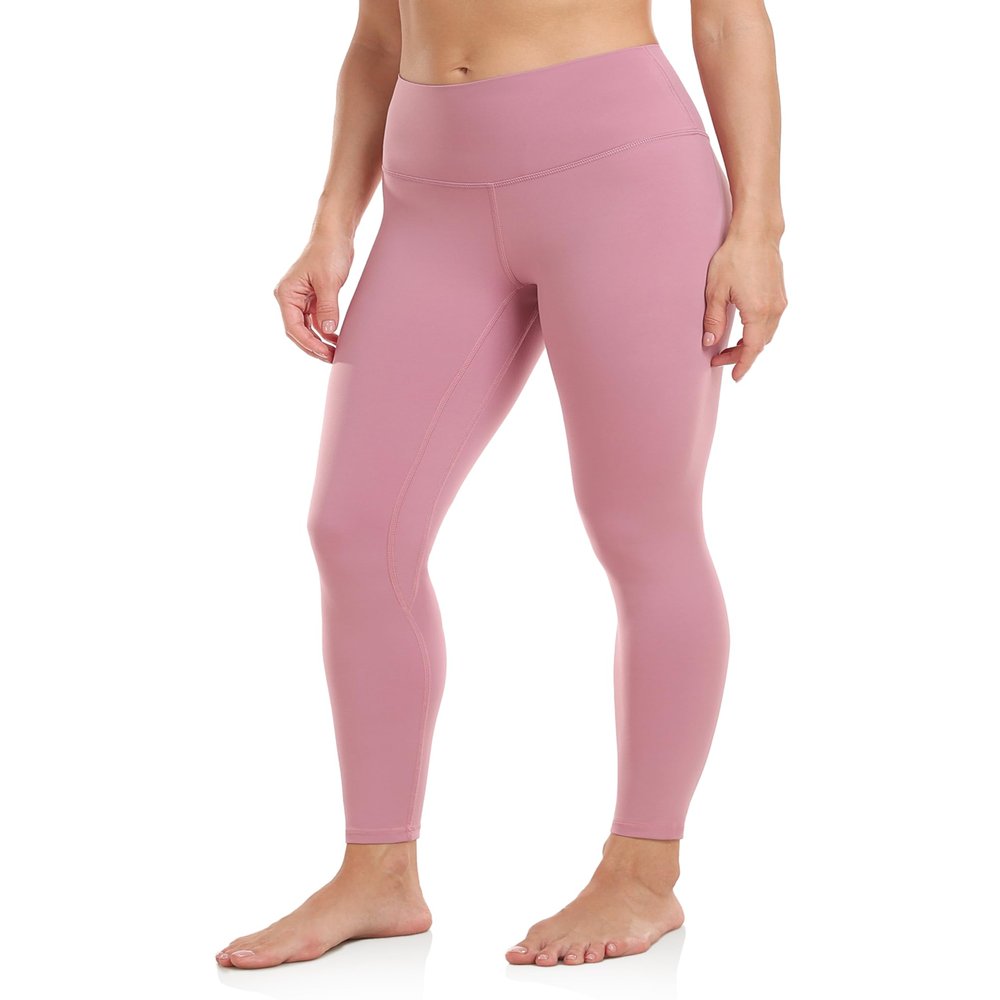 Colorfulkoala Women's High Waisted Tummy Control Workout Leggings 7/8 Length Ultra Soft Yoga Pants 25" (XS, Mauve Pink)